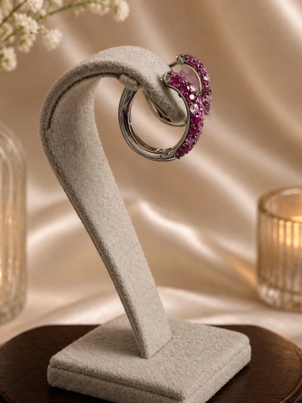 Effy 925 Sterling Silver Ruby and multicolor Sapphire Earrings/NEW/Gift - Picture 2 of 3